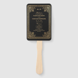 Vintages Gothic-Gold-Viktorianisch-Hochzeitsprogra Fächer