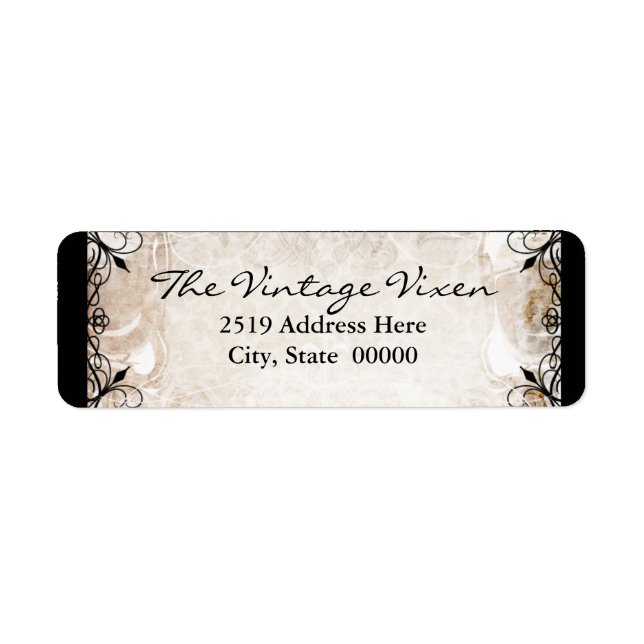 Vintages gotisches Eisenwerk und Skulls-Label (Vorne)