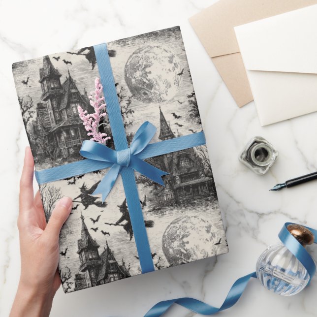 Vintages gotisches Halloween Geschenkpapier (Schenken)