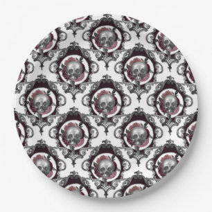 Vintages gotisches Halloween Pappteller