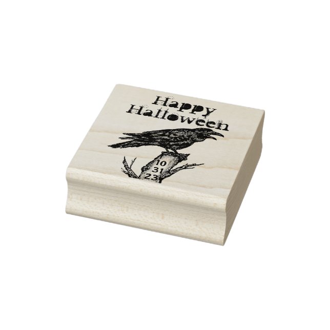 Vintages gotisches Halloween-Rabe Gummistempel (Stempel)