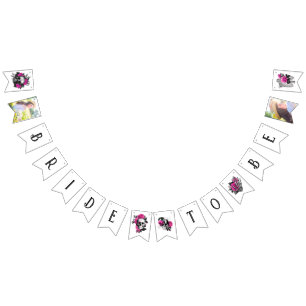 Vintages gotisches Rosa Skelett Brautparty Wimpelkette