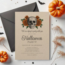 Vintages gotisches Schwarzes Blumenschädel Hallowe