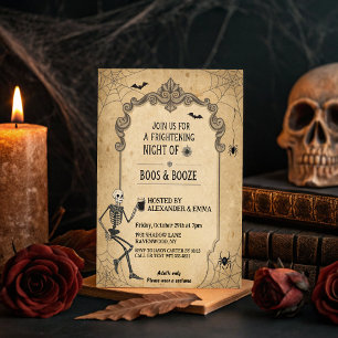 Vintages Gotisches Skelett - Erwachsenes Halloween Einladung