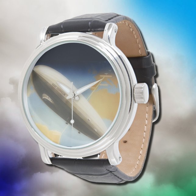 Vintages Graf Zeppelin-Reiseplakat Armbanduhr (Von Creator hochgeladen)