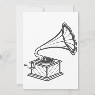 Vintages Grammophon Einladung