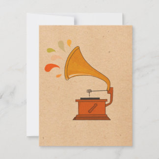 Vintages Grammophon mit braunen Musikspritzen