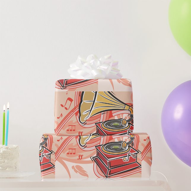 Vintages Gramophon Geschenkpapier (Von Creator hochgeladen)