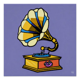 Vintages Gramophon-Glossarposter Poster