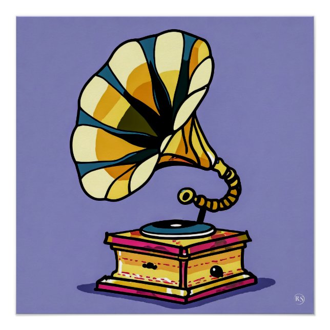 Vintages Gramophon-Glossarposter Poster (Vorderseite)