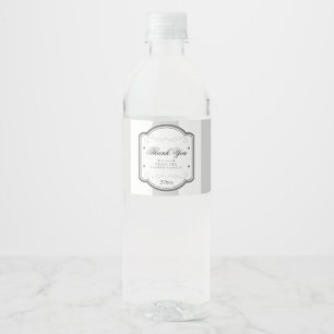 Vintages Grau Striped Wasserflaschenetikett