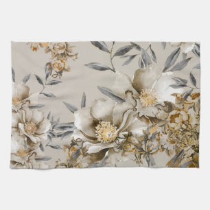 Vintages Grau und Gold Geschirrtuch