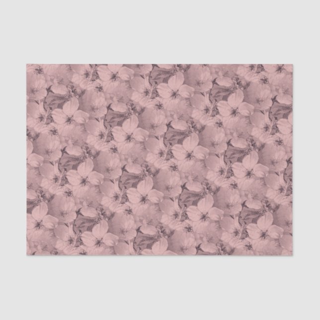 Vintages graues florales Muster Chic Elegante Seidenpapier (Vorderseite)