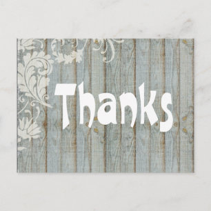 Vintages graues, gestörtes Holz Danke, Postkarte