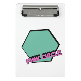 Vintages graues Hexagon mit rosa Circle Text Mini Klemmbrett