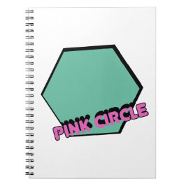 Vintages graues Hexagon mit rosa Circle Text Notizblock