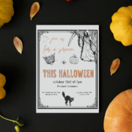 Vintages graues Schwarz-Orange-Katzenjacke-Hallowe Einladung