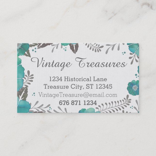 Vintages graues und schminkes rustikales Muster Visitenkarte (Vorderseite)