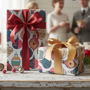 Vintages graues Weihnachtsschmuckpapier Geschenkpapier