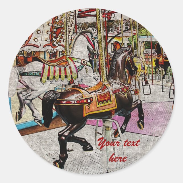 Vintages Graupferd Runder Aufkleber (Vorderseite)