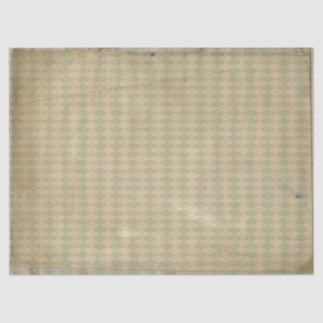 Vintages Green Diamond-Muster Seidenpapier (Vorderseite)