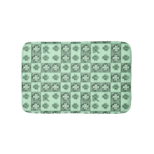 Vintages Green St Patrick Retro Kleeblatt Muster B Badematte