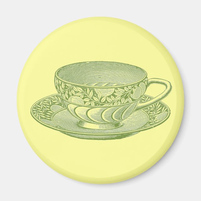 Vintages Green Tee Cup Magnet (Vorne)