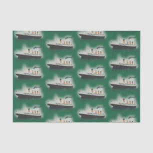 Vintages Green Titanic Ship Weihnachten Seidenpapier