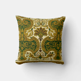 Vintages Green und Gold Floral Muster Kissen