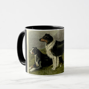 Vintages Grenzcollie-Schäferhund Tasse