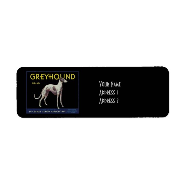 Vintages Greyhound Dog Lemon Label Circa 1920 (Vorne)