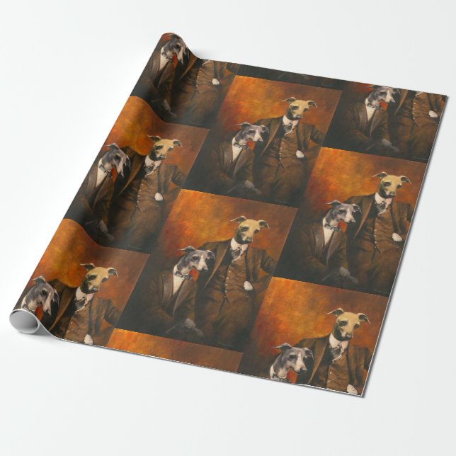 Vintages Greyhound Gentlemen Wrapping Paper Geschenkpapier (Ungerollt)
