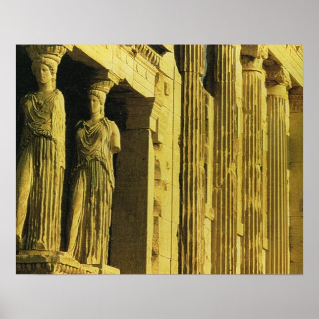 Vintages Griechenland, Athen, Akropolis, Parthenon Poster (Vorne)