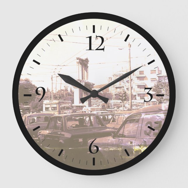 Vintages Griechenland Athen Syntagma Square Watch Große Wanduhr (Vorderseite)