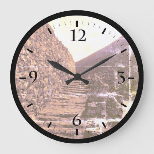 Vintages Griechenland Athens Mycenae Treppe Leinwa Große Wanduhr