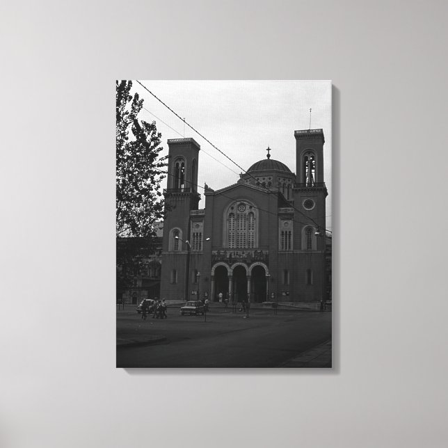 Vintages Griechenland Athens Panagia Gorgoepikoos  Leinwanddruck (Vorderseite)