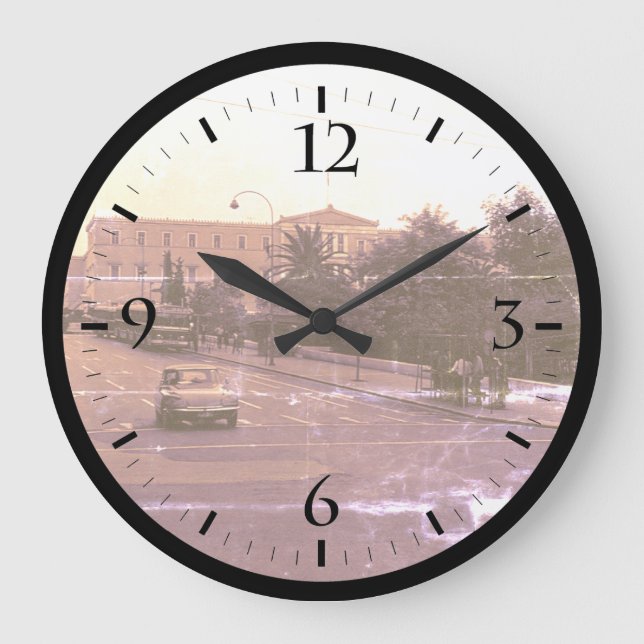 Vintages Griechenland Delphi Alte Palast Beobachtu Große Wanduhr (Vorderseite)