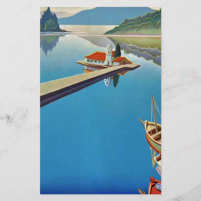 Vintages Griechenland - Insel Korfu Briefpapier (Vorderseite)