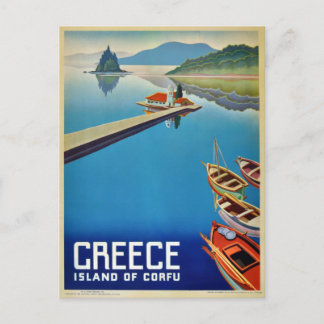 Vintages Griechenland - Insel Korfu Postkarte