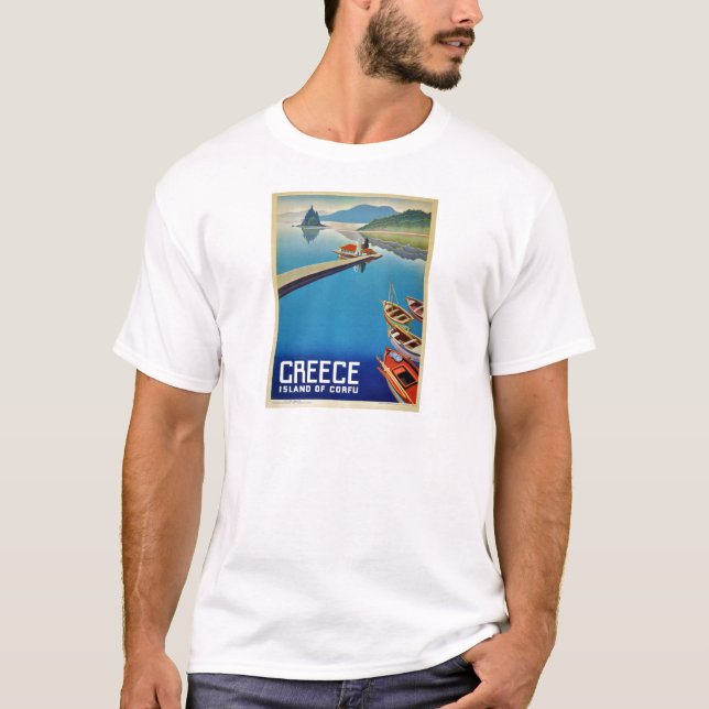 Vintages Griechenland - Insel Korfu T-Shirt (Vorderseite)