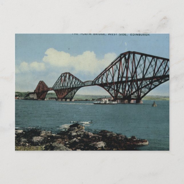 Vintages Großbritannien, Edinburgh, Forth Bridge Postkarte (Vorderseite)