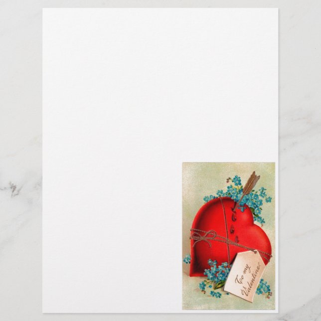 Vintages großes rotes Blutungsherz Valentine Postk (Vorderseite)