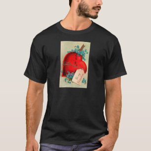 Vintages großes rotes Blutungsherz Valentine Postk T-Shirt