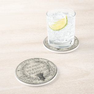 Vintages Großes Siegel Frankreichs Getränkeuntersetzer