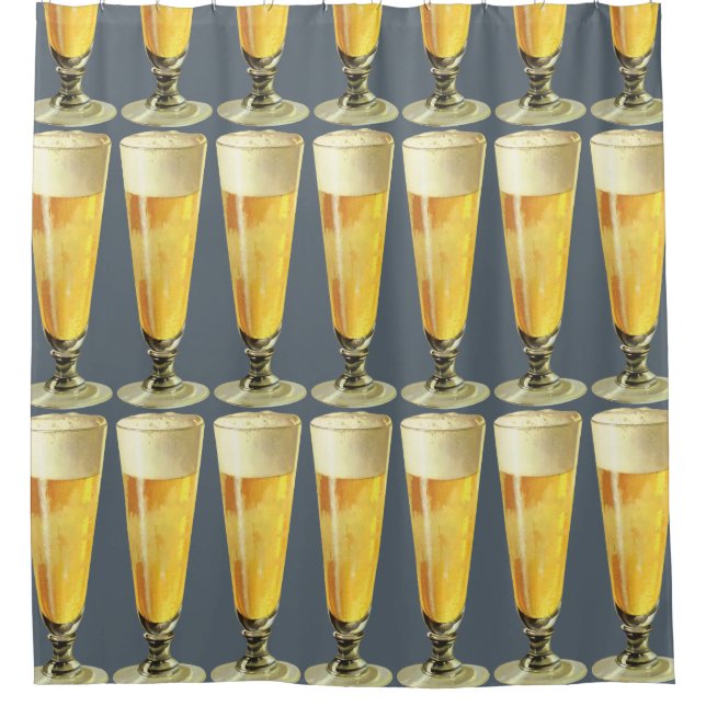 Vintages großes, tiefgefrorenes Bier, alkoholische Duschvorhang (Vorderseite)