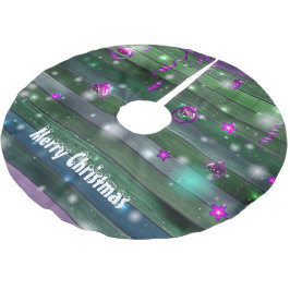 Vintages Grün Polyester Weihnachtsbaumdecke