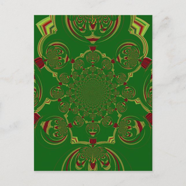 Vintages Grün Postkarte (Vorderseite)
