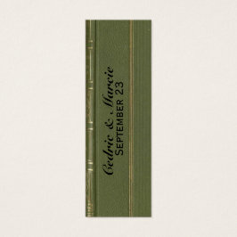 Vintages Grünbuch Platzkarte und Lesezeichen