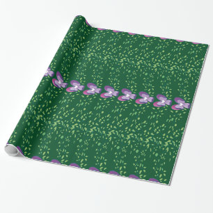 Vintages Grünes Blumenmuster Geschenkpapier