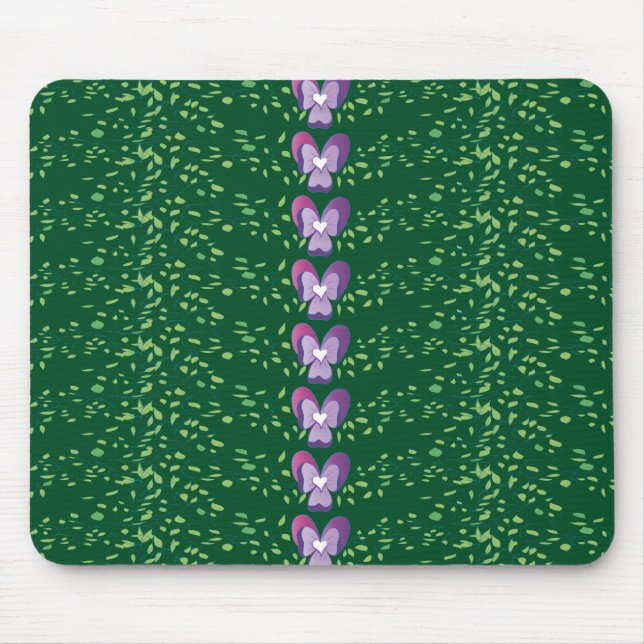 Vintages Grünes Blumenmuster Mousepad (Vorne)